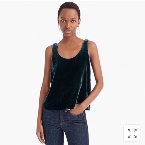 J. Crew Tops - Green velvet J Crew Tank size 6
